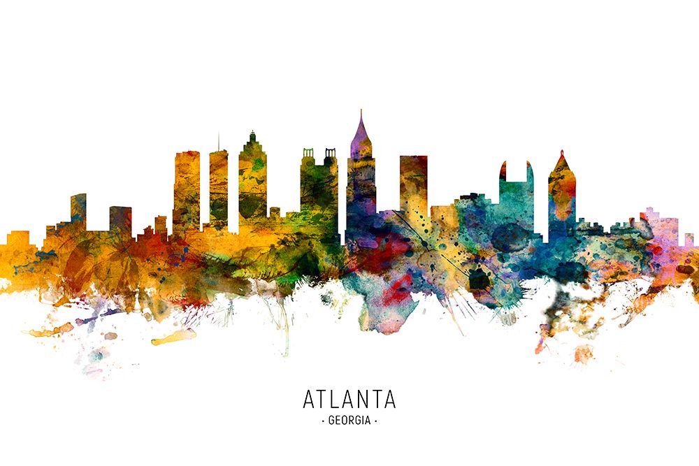 Atlanta Georgia Skyline art print by Michael Tompsett for $57.95 CAD