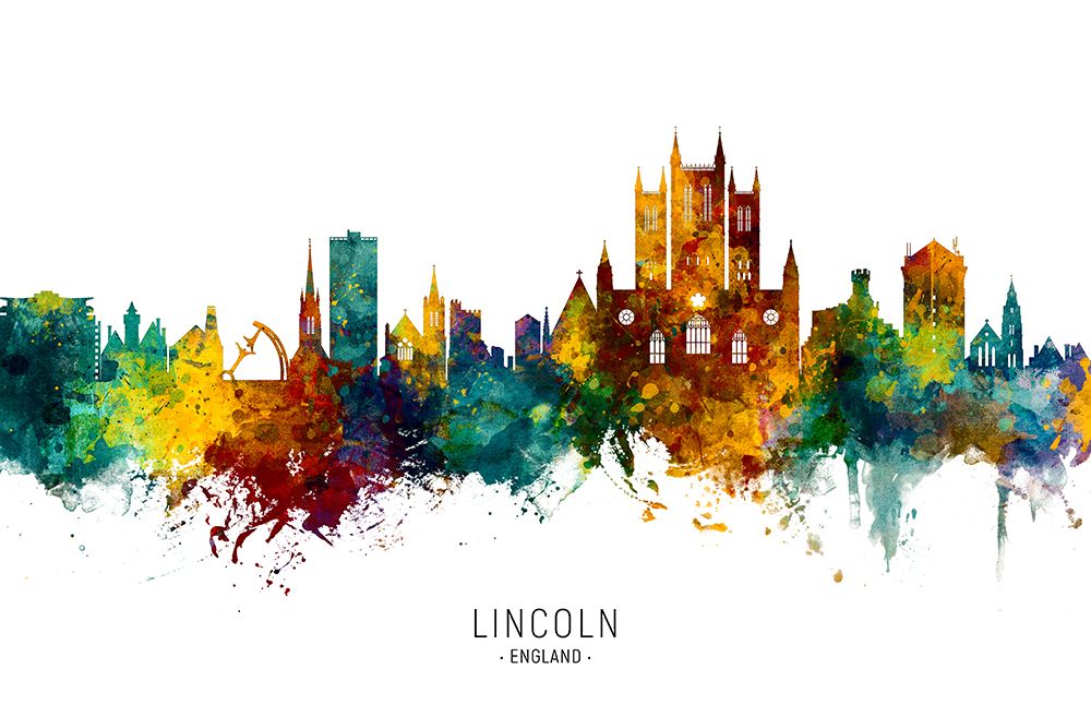 Lincoln England Skyline art print by Michael Tompsett for $57.95 CAD