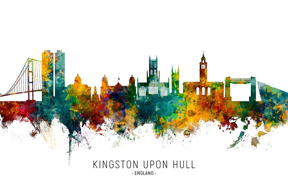 Kingston upon Hull England Skyline art print by Michael Tompsett for $57.95 CAD