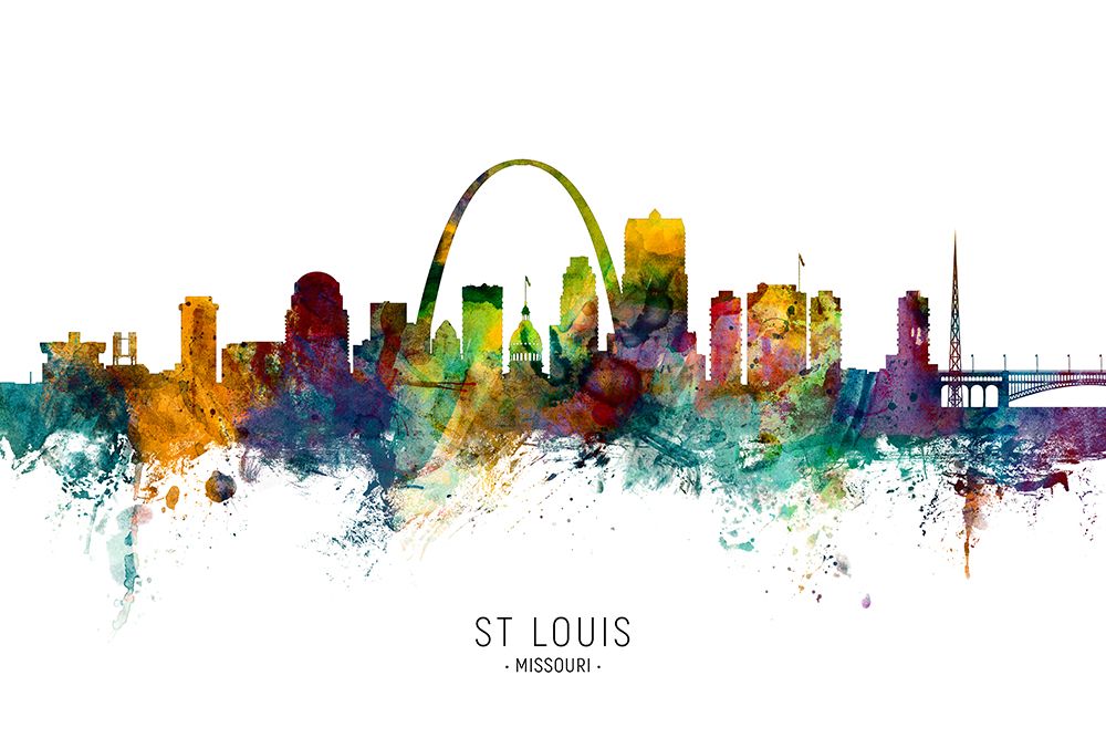 St Louis Missouri Skyline art print by Michael Tompsett for $57.95 CAD