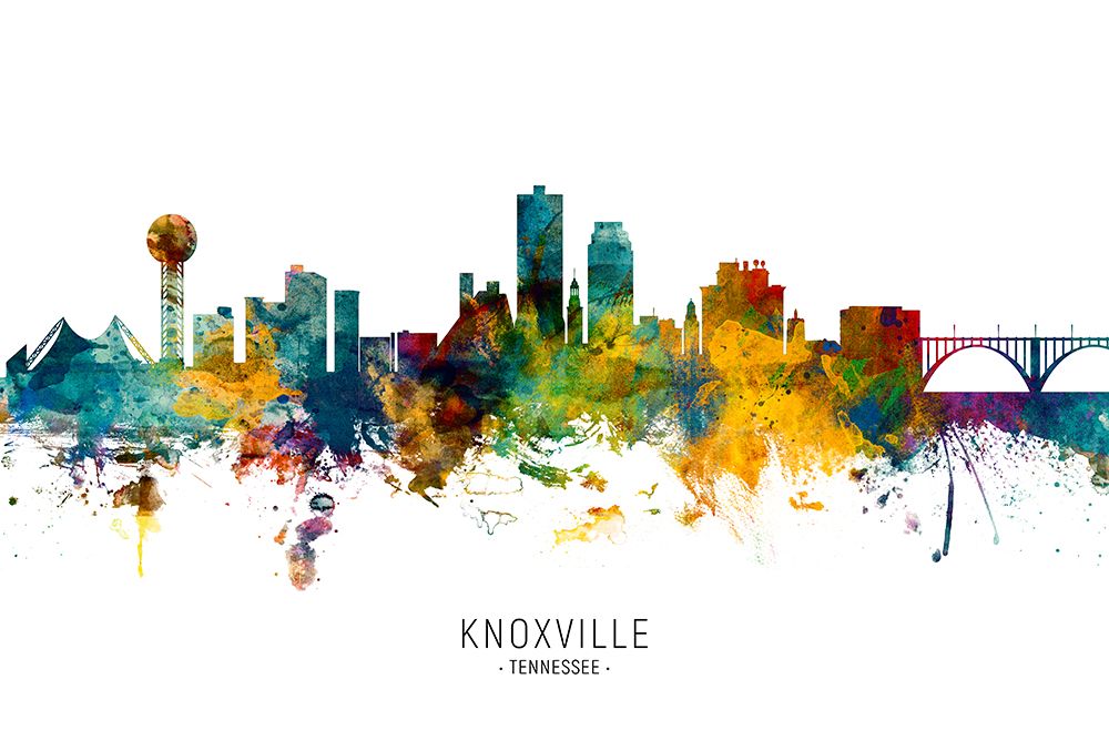 Knoxville Tennessee Skyline art print by Michael Tompsett for $57.95 CAD