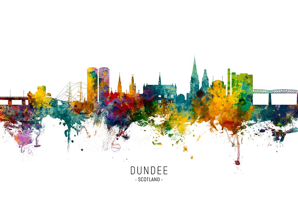 Dundee Scotland Skyline art print by Michael Tompsett for $57.95 CAD