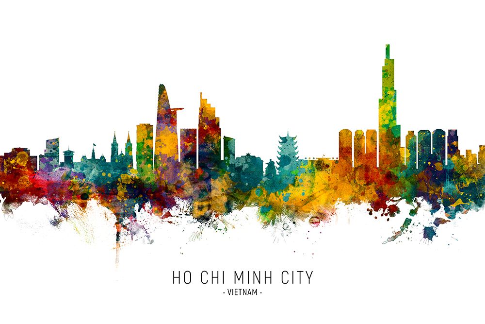 Ho Chi Minh City Vietnam Skyline art print by Michael Tompsett for $57.95 CAD