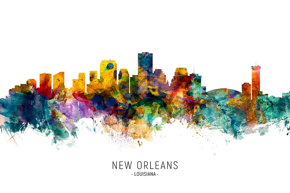 New Orleans Louisiana Skyline art print by Michael Tompsett for $57.95 CAD