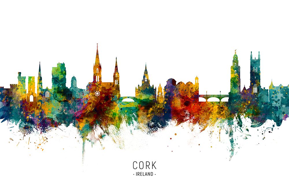 Cork Ireland Skyline art print by Michael Tompsett for $57.95 CAD