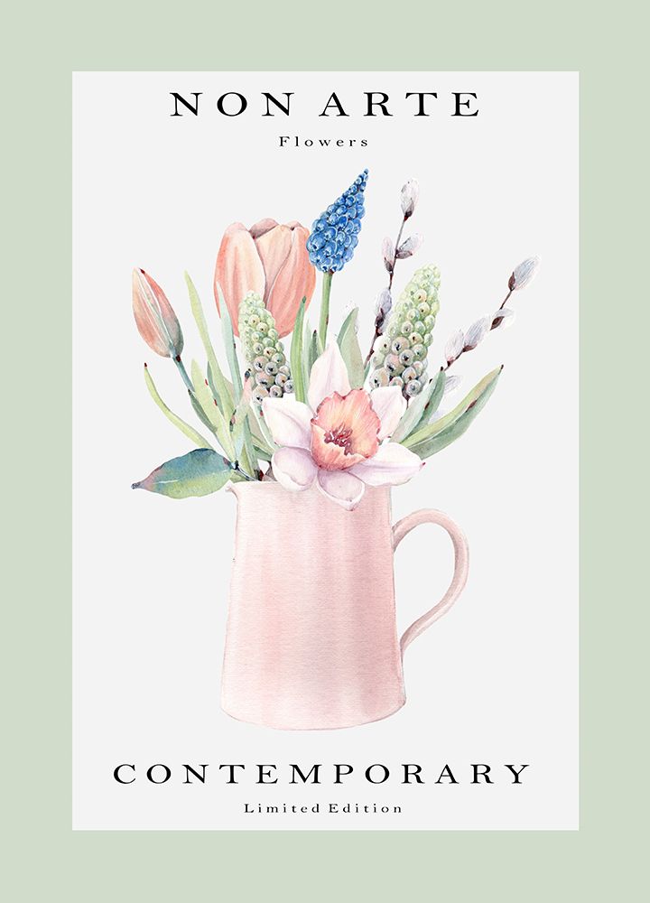 Non Arte Green flower vase art print by Rikke Londager Boisen for $57.95 CAD