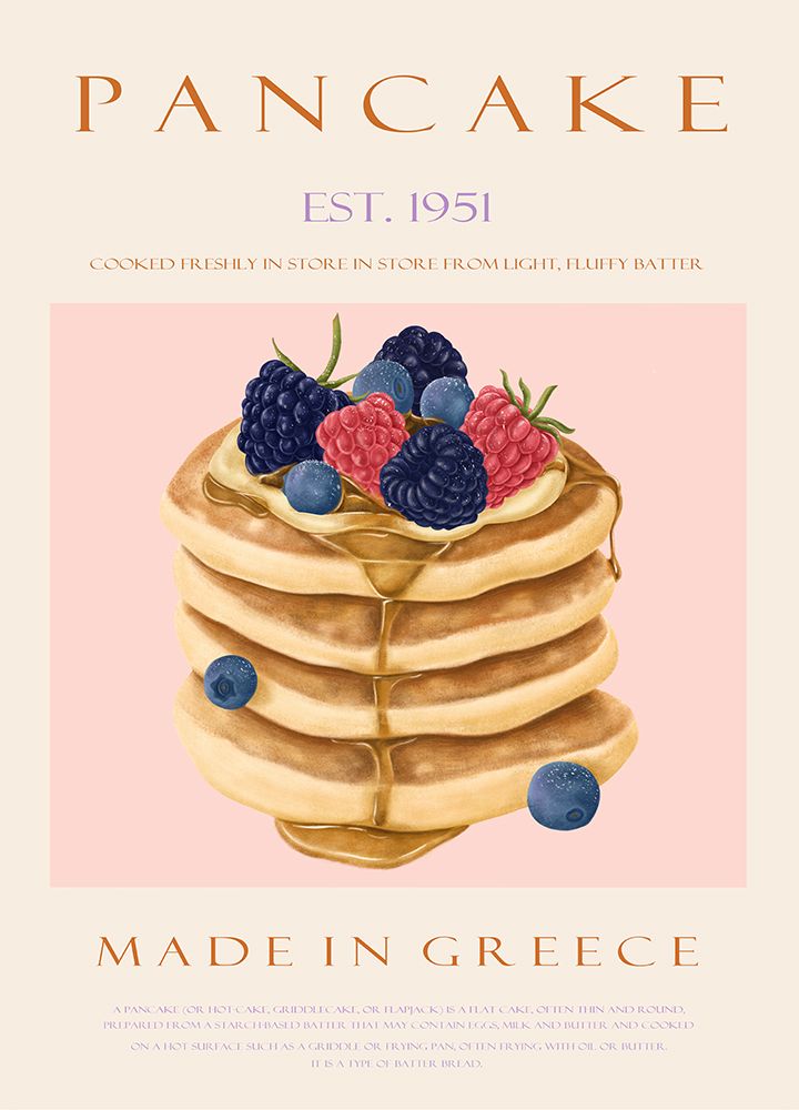 Pancakes Est. 1951 art print by Rikke Londager Boisen for $57.95 CAD