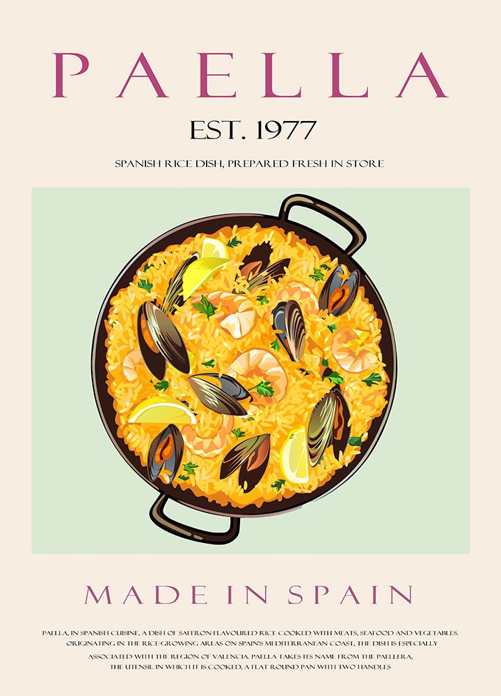 Paella Est. 1977 art print by Rikke Londager Boisen for $57.95 CAD