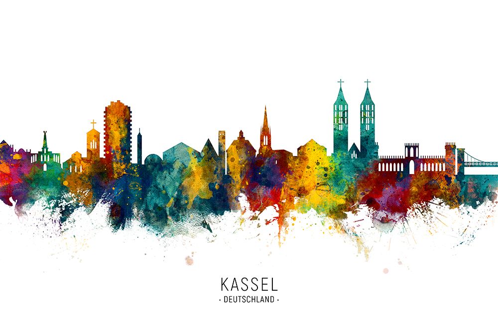 Kassel Germany Skyline art print by Michael Tompsett for $57.95 CAD