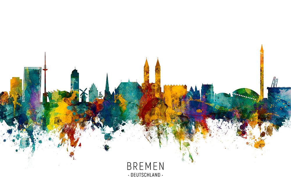 Bremen Germany Skyline art print by Michael Tompsett for $57.95 CAD