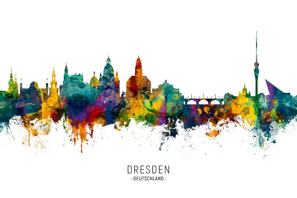 Dresden Germany Skyline art print by Michael Tompsett for $57.95 CAD