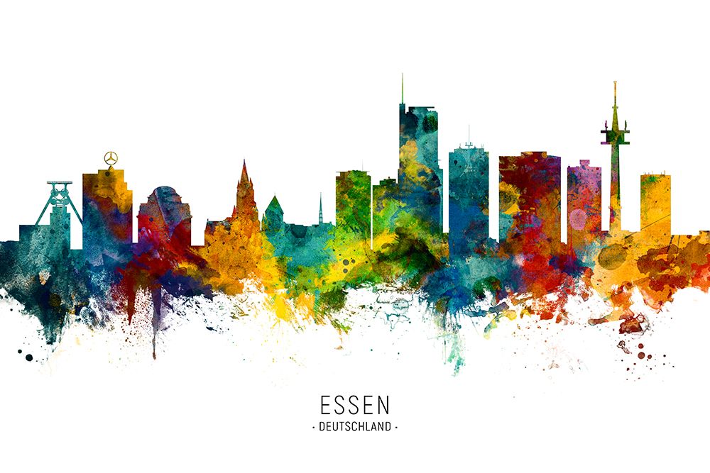 Essen Germany Skyline art print by Michael Tompsett for $57.95 CAD
