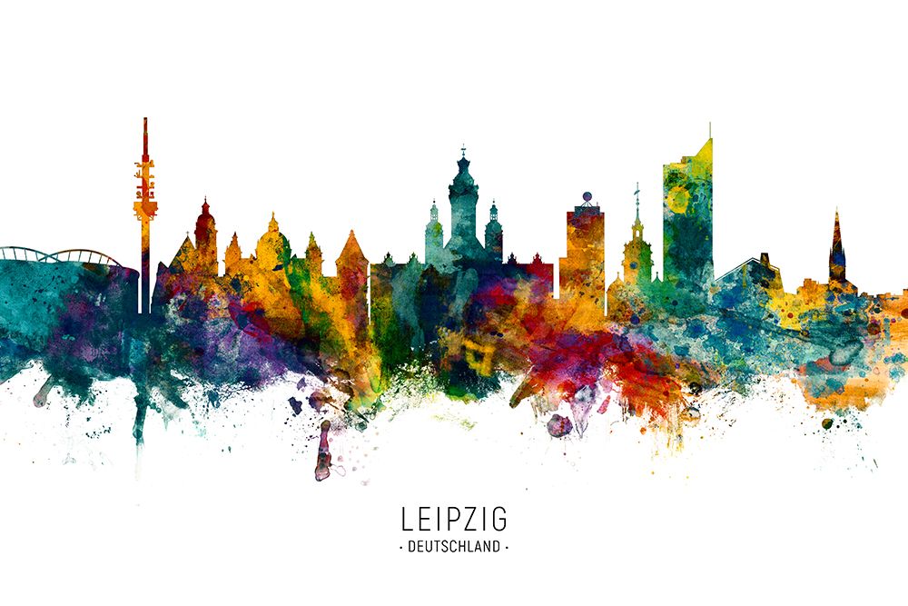 Leipzig Germany Skyline art print by Michael Tompsett for $57.95 CAD