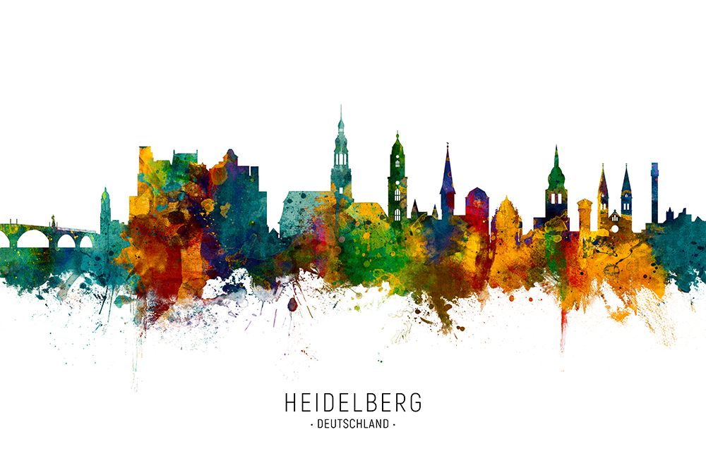 Heidelberg Germany Skyline art print by Michael Tompsett for $57.95 CAD