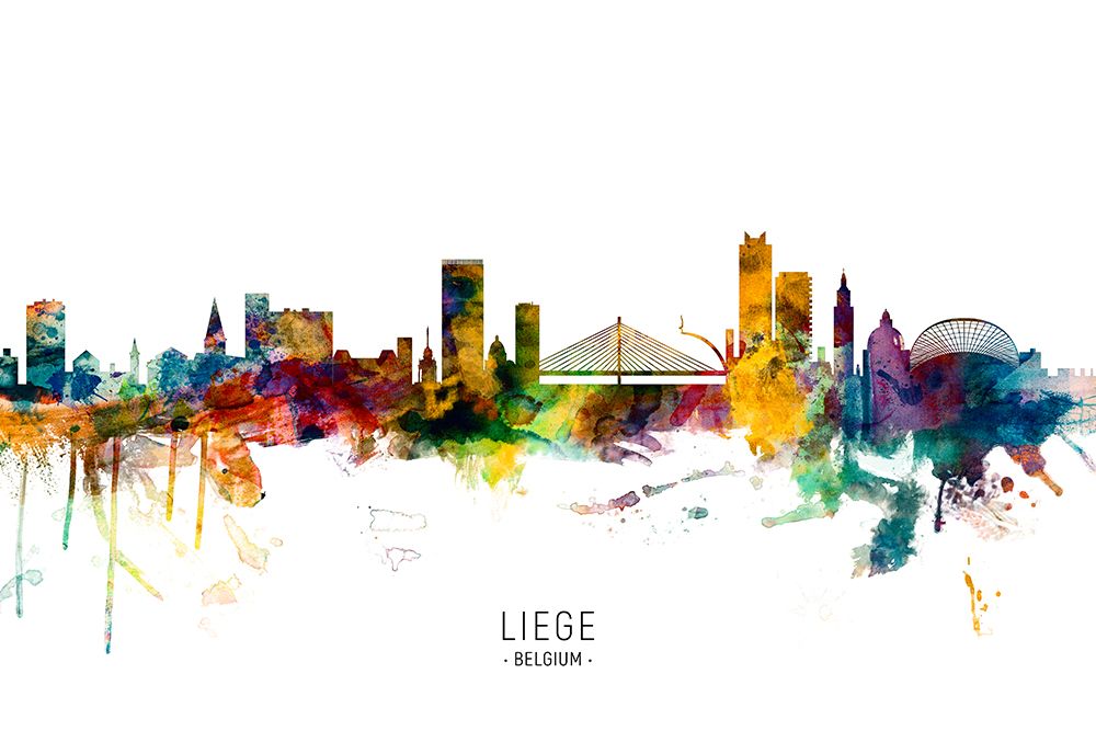 Liege Belgium Skyline art print by Michael Tompsett for $57.95 CAD