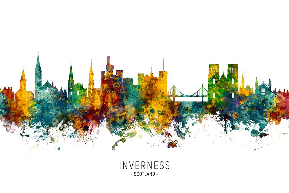 Inverness Scotland Skyline art print by Michael Tompsett for $57.95 CAD