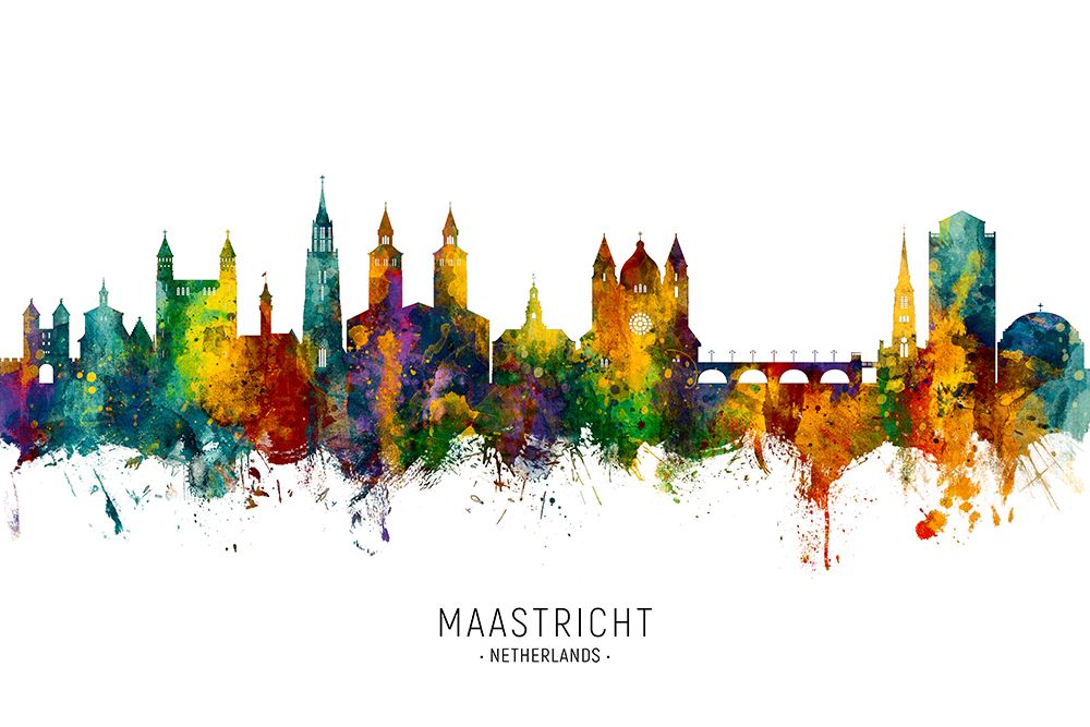 Maastricht The Netherlands Skyline art print by Michael Tompsett for $57.95 CAD