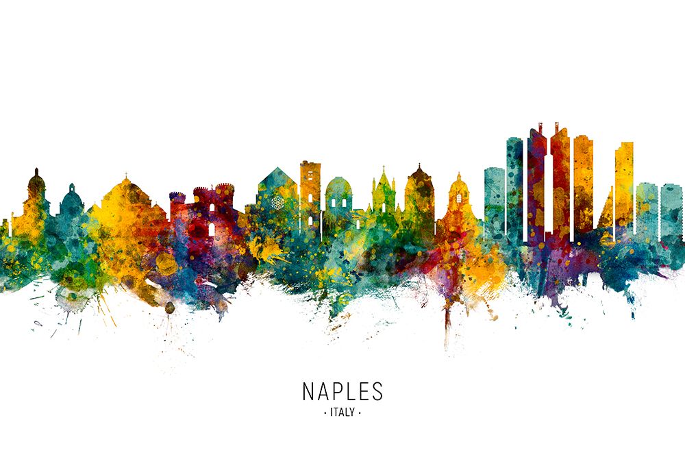 Naples Italy Skyline art print by Michael Tompsett for $57.95 CAD