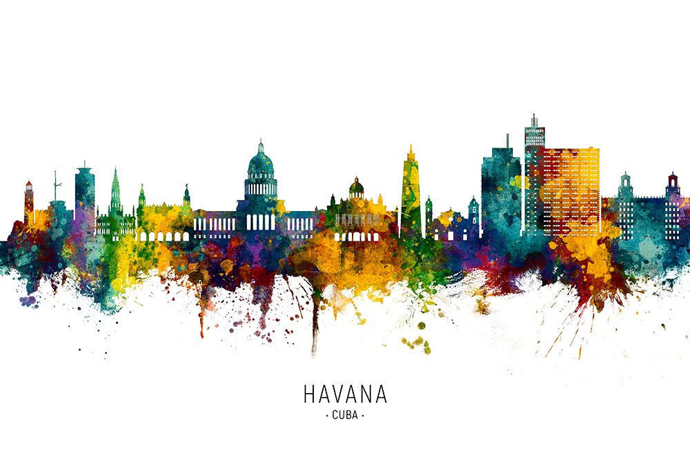 Havana Cuba Skyline art print by Michael Tompsett for $57.95 CAD