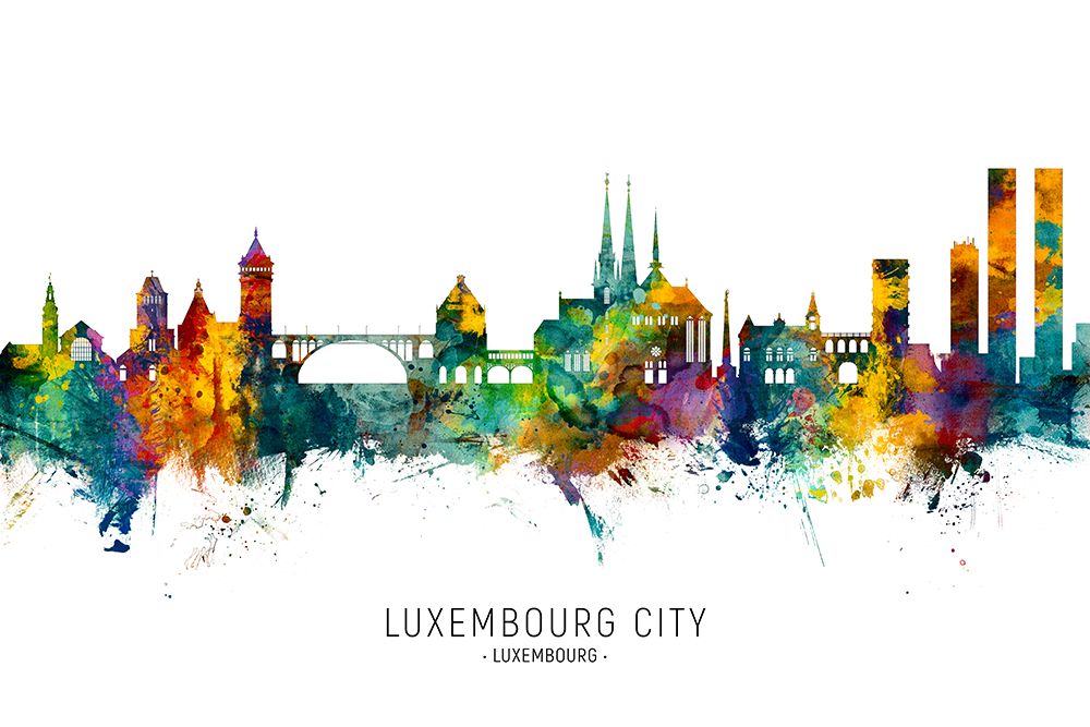 Luxembourg City Skyline art print by Michael Tompsett for $57.95 CAD
