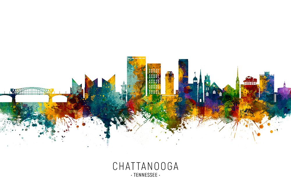 Chattanooga Tennessee Skyline art print by Michael Tompsett for $57.95 CAD