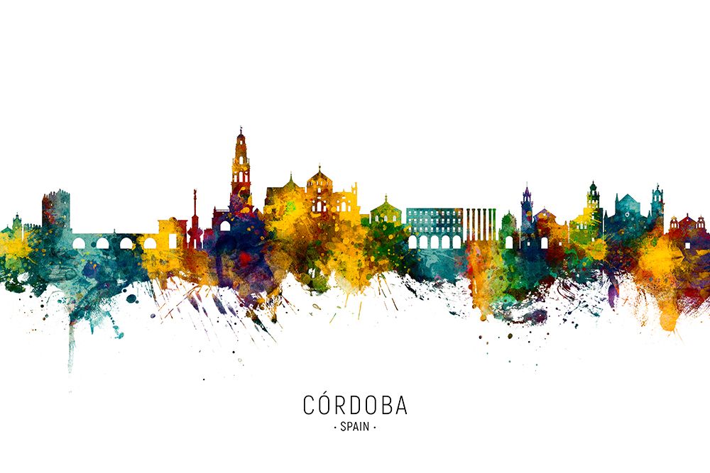 CAAndsup3;rdoba Spain Skyline art print by Michael Tompsett for $57.95 CAD