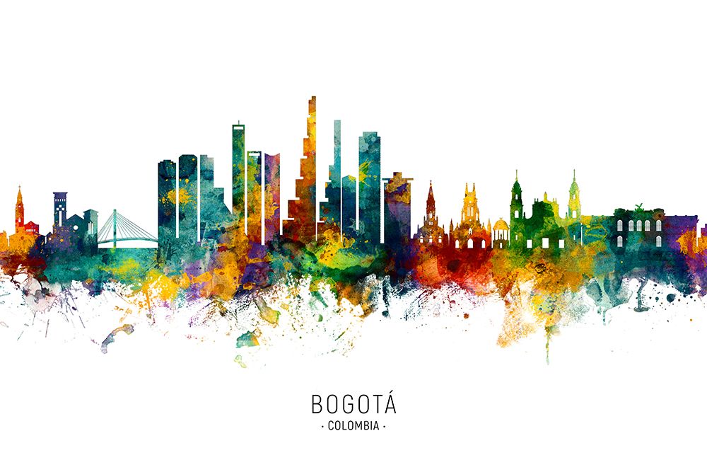 BogotAi Colombia Skyline art print by Michael Tompsett for $57.95 CAD