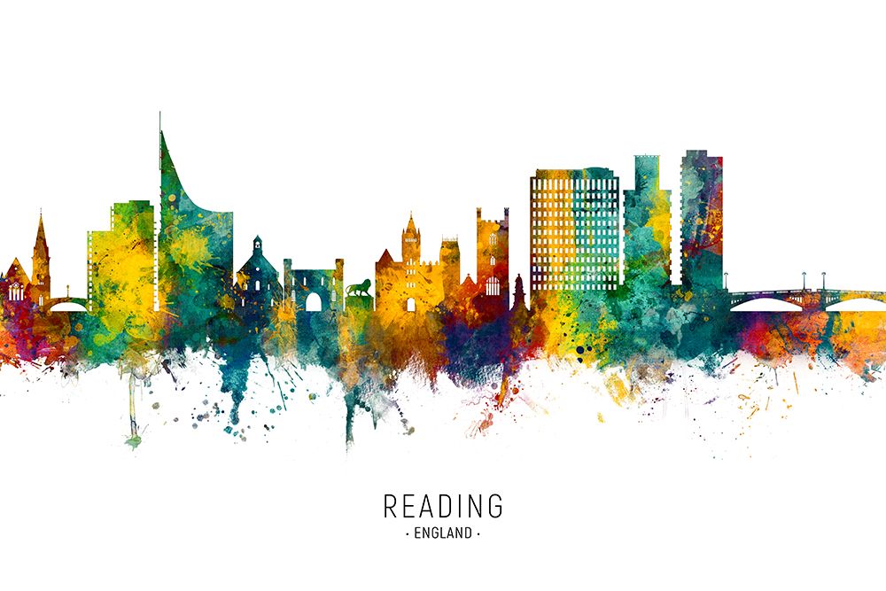 Reading England Skyline art print by Michael Tompsett for $57.95 CAD