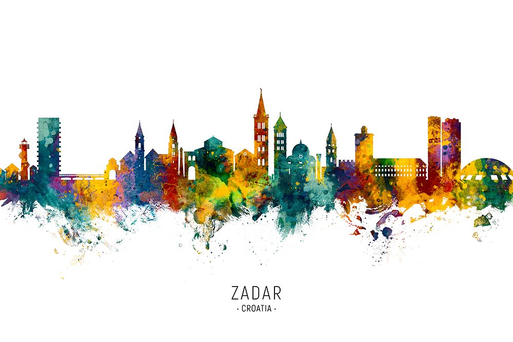 Zadar Croatia Skyline art print by Michael Tompsett for $57.95 CAD