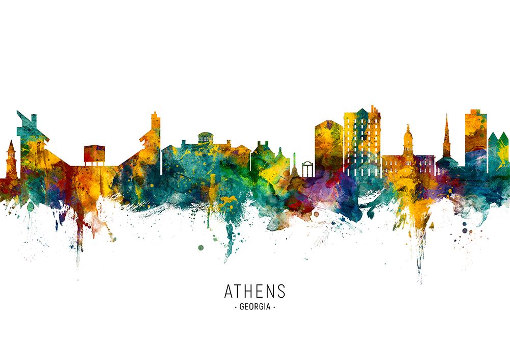 Athens Georgia Skyline art print by Michael Tompsett for $57.95 CAD
