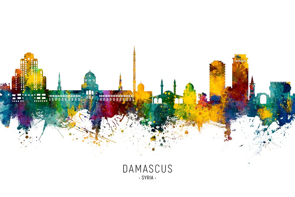 Damascus Syria Skyline art print by Michael Tompsett for $57.95 CAD