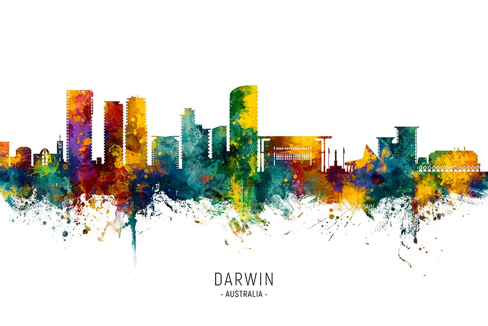 Darwin Australia Skyline art print by Michael Tompsett for $57.95 CAD