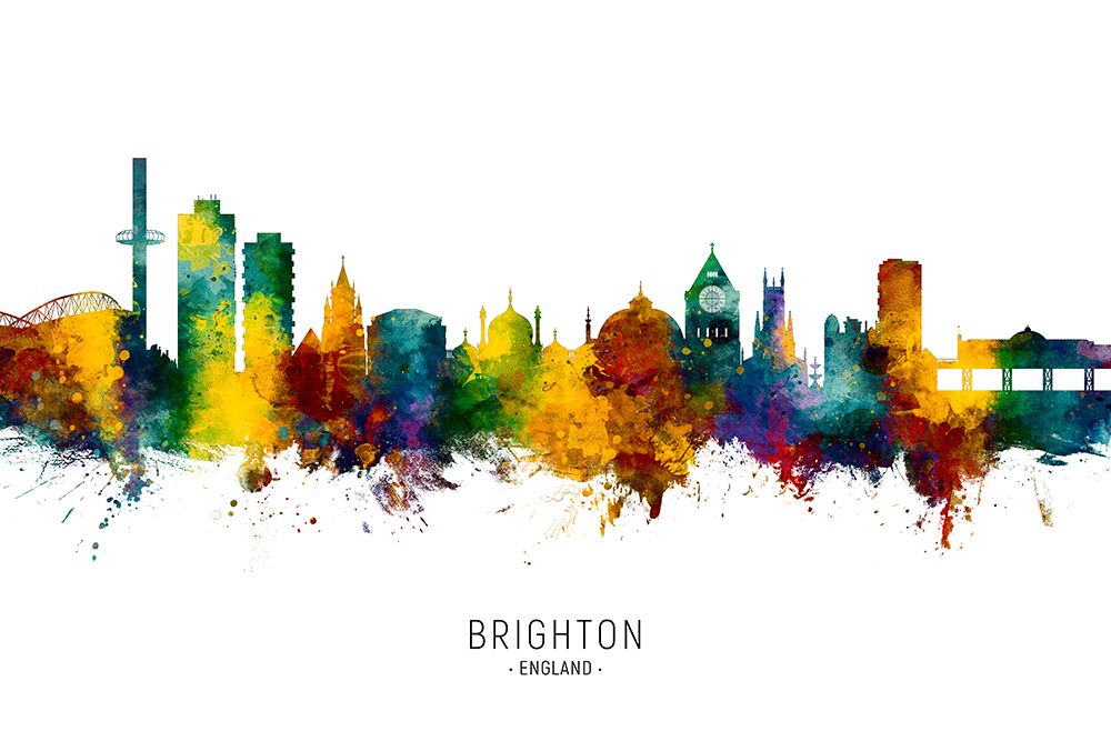 Brighton England Skyline art print by Michael Tompsett for $57.95 CAD