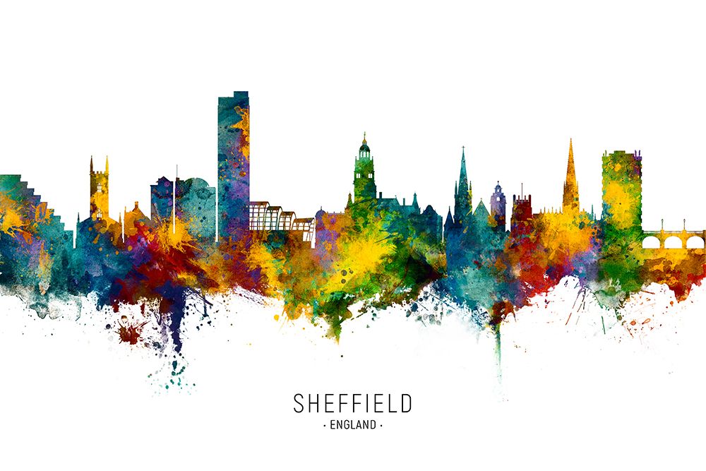Sheffield England Skyline art print by Michael Tompsett for $57.95 CAD
