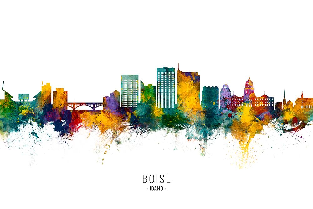 Boise Idaho Skyline art print by Michael Tompsett for $57.95 CAD