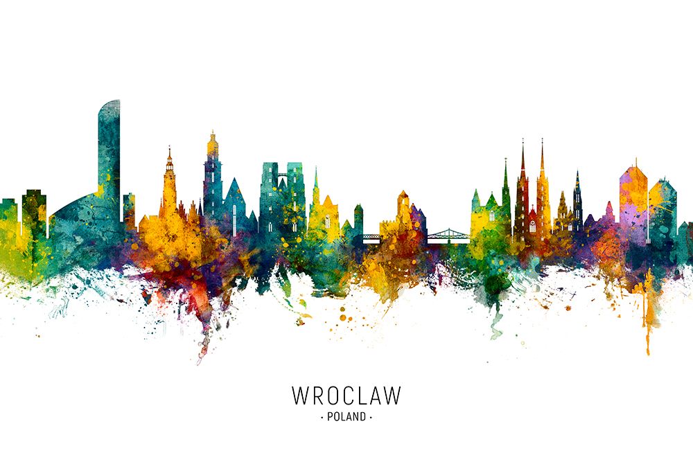 Wroclaw Poland Skyline art print by Michael Tompsett for $57.95 CAD