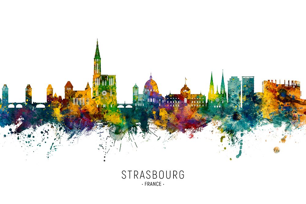 Strasbourg France Skyline art print by Michael Tompsett for $57.95 CAD