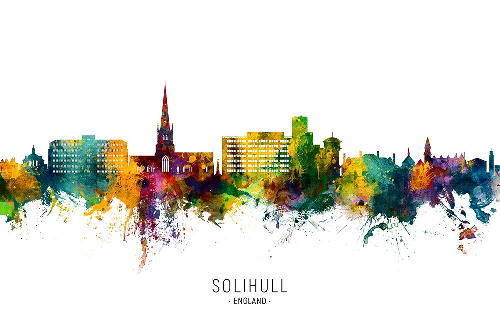 Solihull England Skyline art print by Michael Tompsett for $57.95 CAD