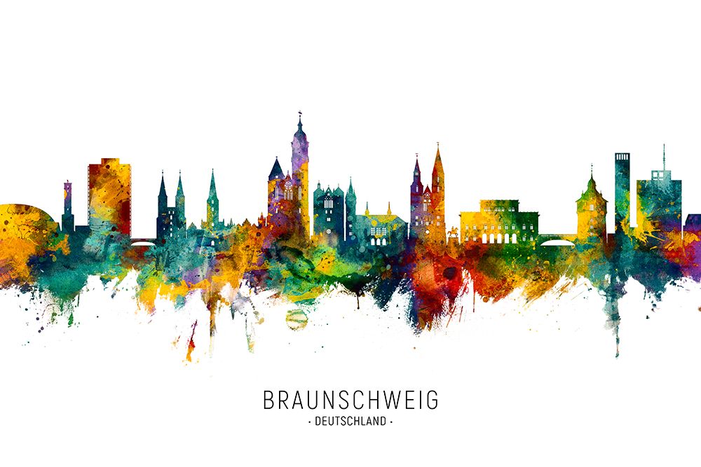 Braunschweig Germany Skyline art print by Michael Tompsett for $57.95 CAD