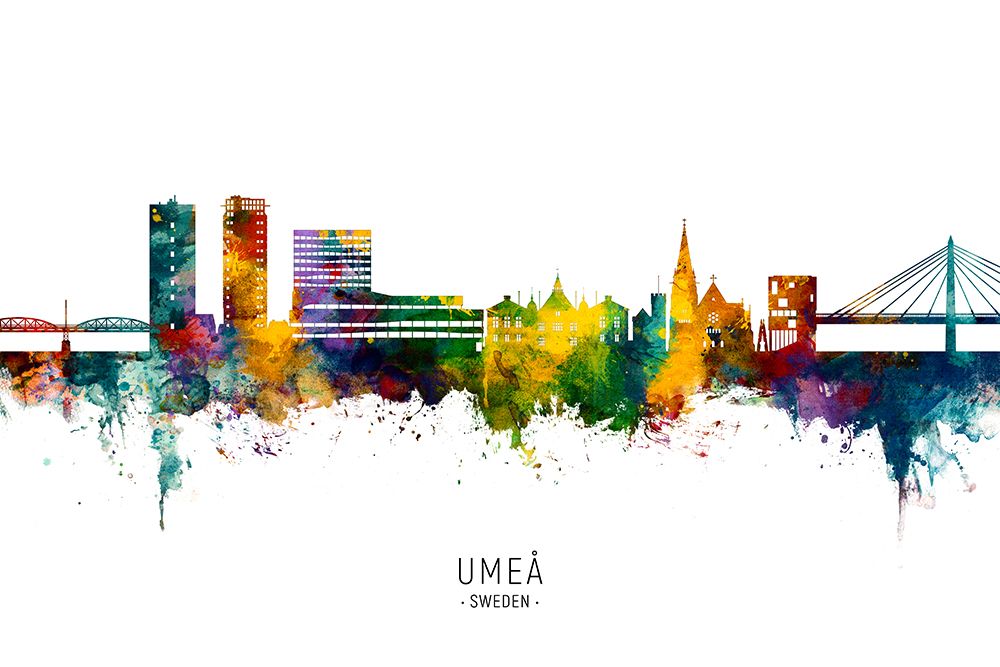 UmeAy Sweden Skyline art print by Michael Tompsett for $57.95 CAD