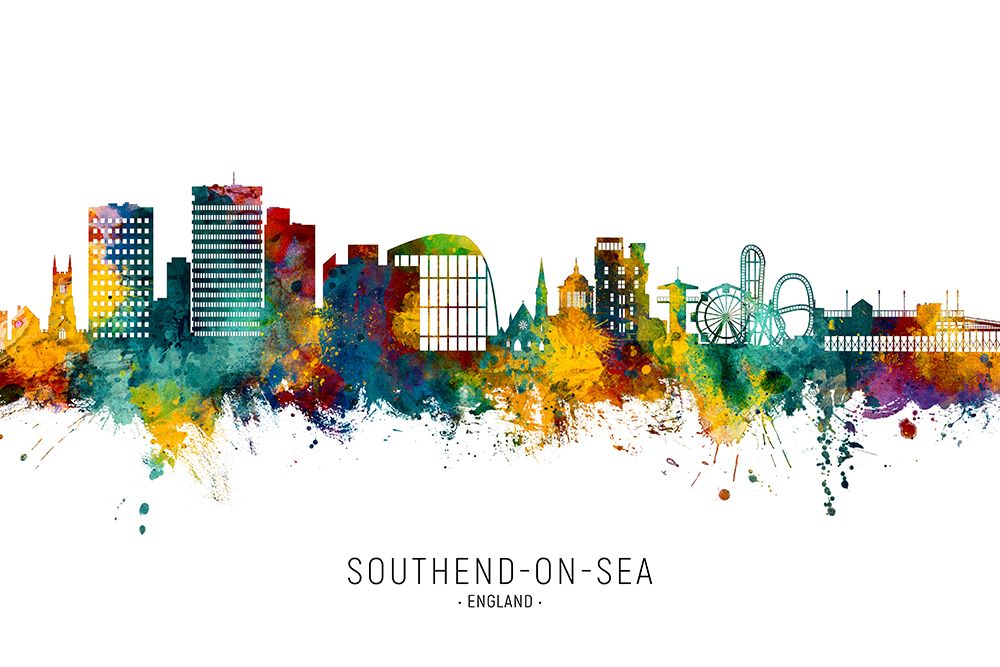 Southend-on-Sea England Skyline art print by Michael Tompsett for $57.95 CAD
