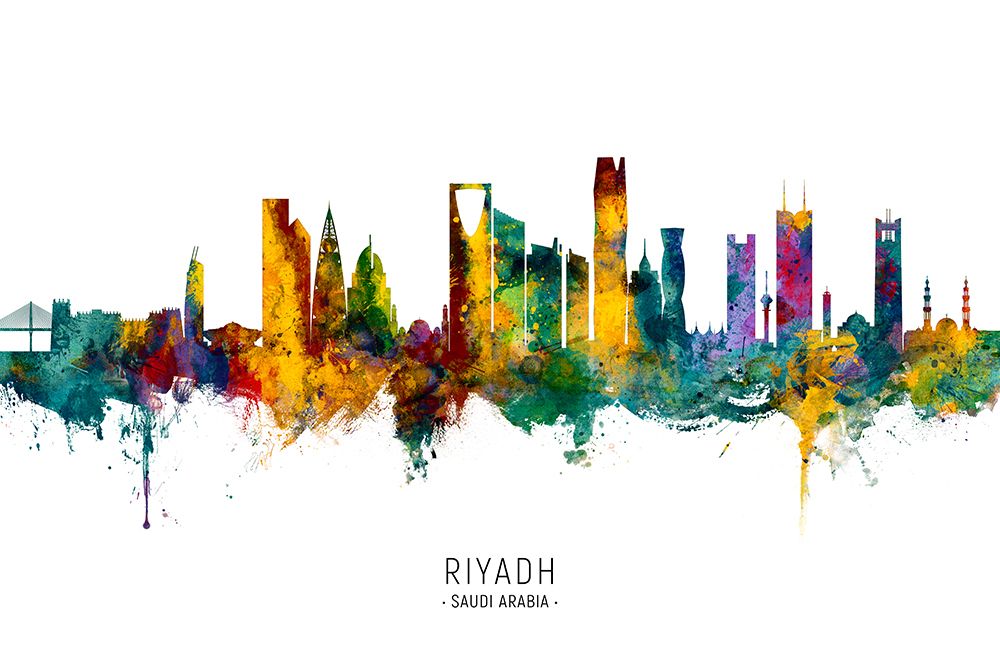 Riyadh Saudi Arabia Skyline art print by Michael Tompsett for $57.95 CAD