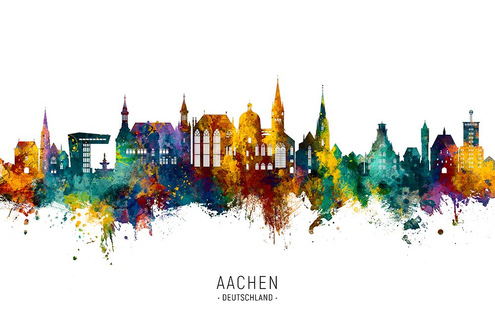 Aachen Germany Skyline art print by Michael Tompsett for $57.95 CAD
