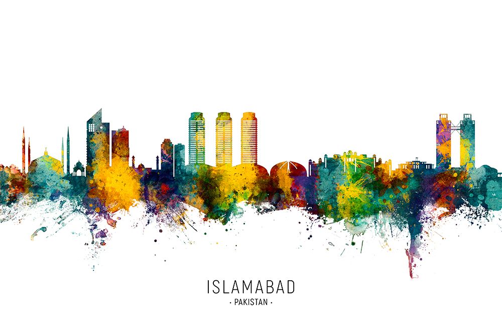 Islamabad Pakistan Skyline art print by Michael Tompsett for $57.95 CAD