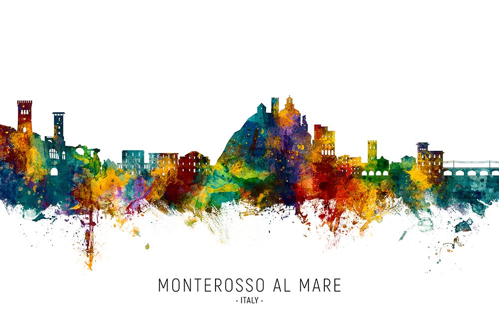 Monterosso al Mare Italy Skyline art print by Michael Tompsett for $57.95 CAD