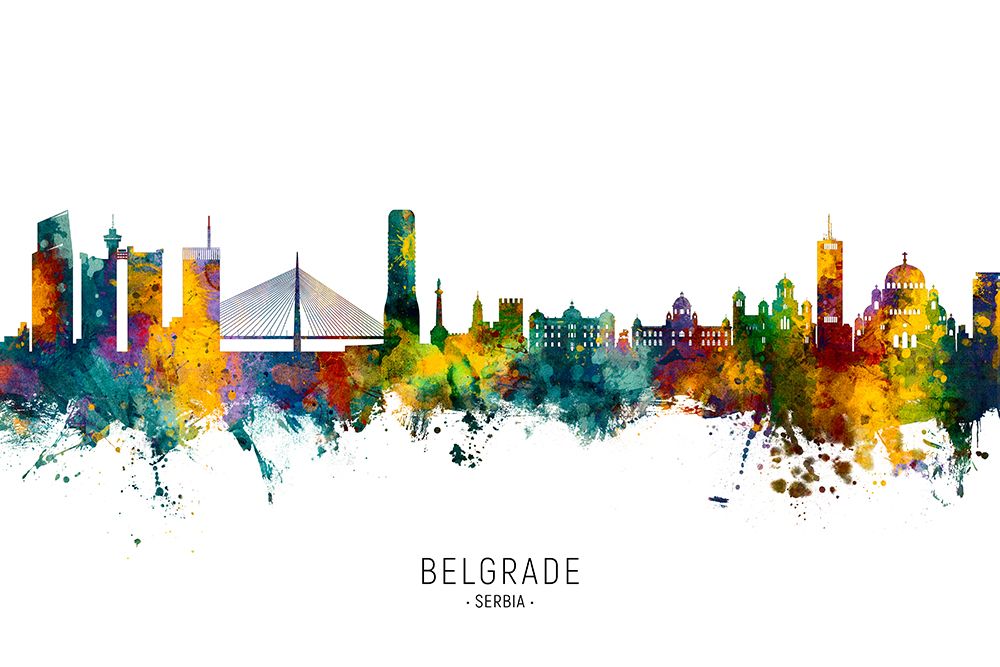 Belgrade Serbia Skyline art print by Michael Tompsett for $57.95 CAD