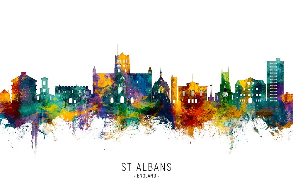 St Albans England Skyline art print by Michael Tompsett for $57.95 CAD