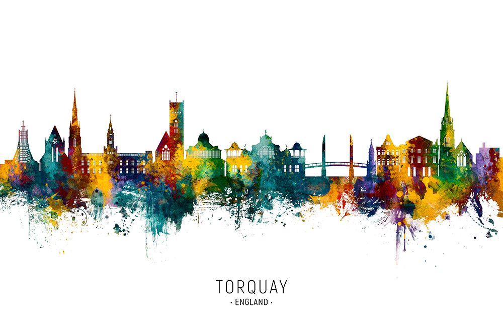 Torquay England Skyline art print by Michael Tompsett for $57.95 CAD