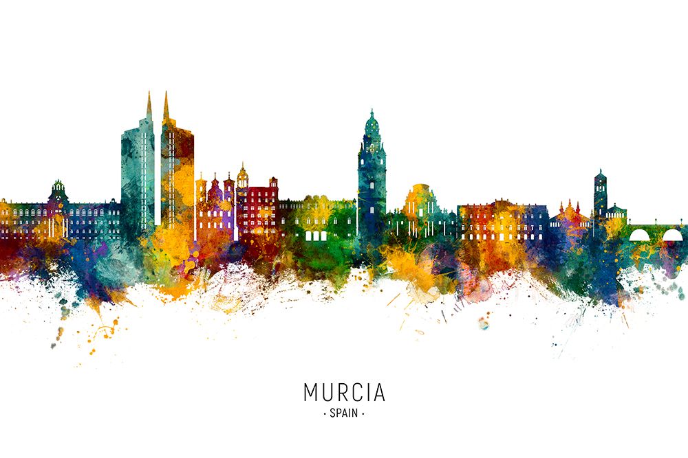 Murcia Spain Skyline art print by Michael Tompsett for $57.95 CAD
