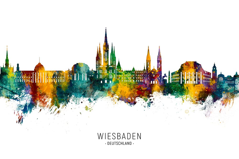 Wiesbaden Germany Skyline art print by Michael Tompsett for $57.95 CAD